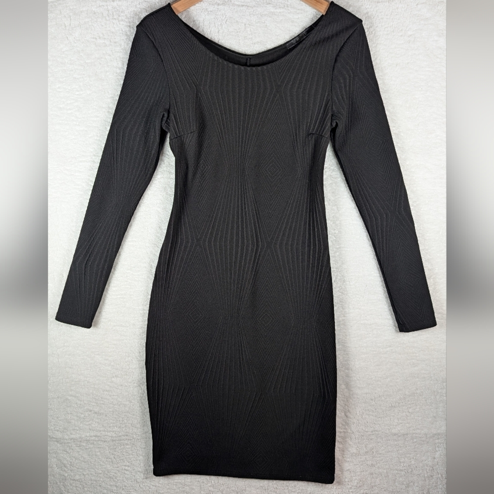 293-Nwot Dulcie Elegant Black Long Sleeve Bodycon Dress‎